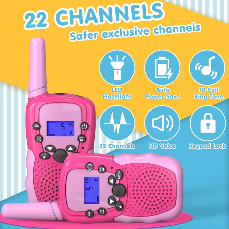 Kids Walkie Talkies 22 Channel 2 Way Radio 3 Mile Range LCD Flashlight2