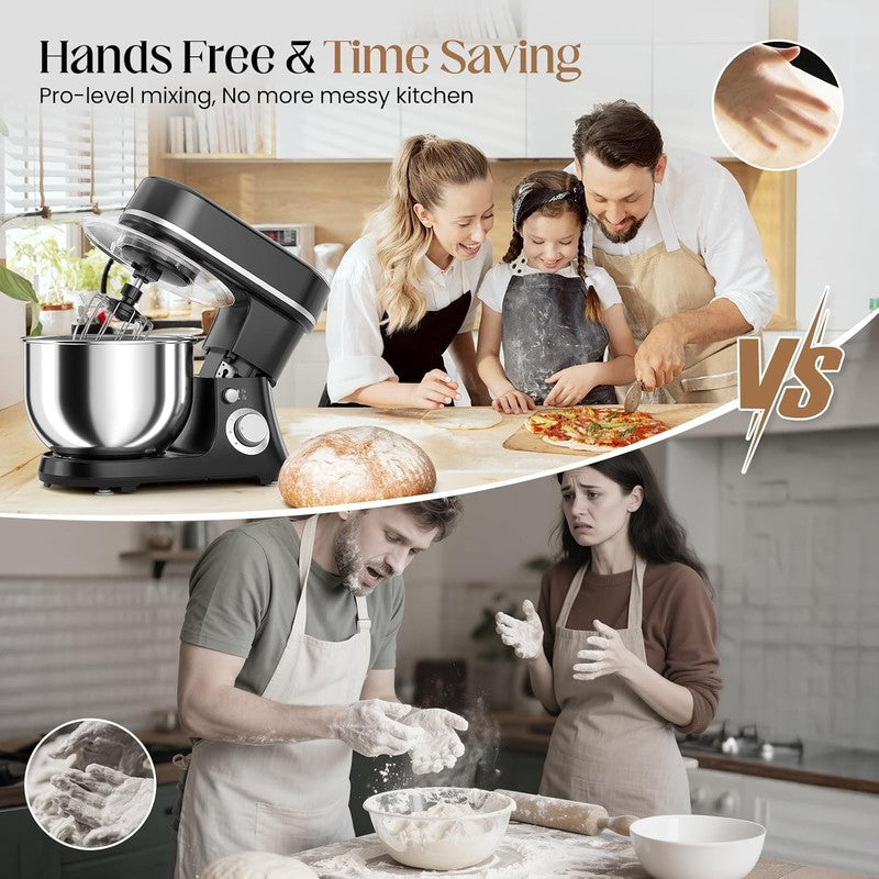 800W Stand Mixer 5.3QT 6-Speed w/ Pulse Dough Hook Whisk Beater3