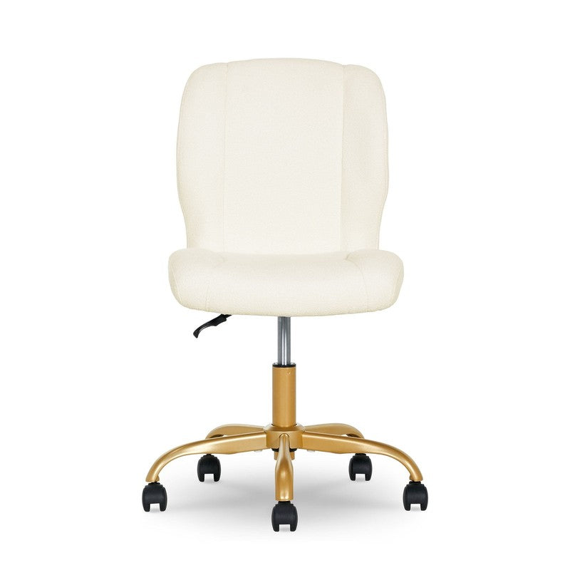 Bouclé Armless Office Chair for Adults and Teens, Cream8