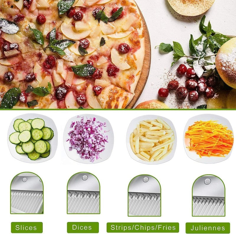 Safe Mandoline Slicer, Multi Vegetable Chopper, Potato Slicer for Kitchen, 4 Mod7