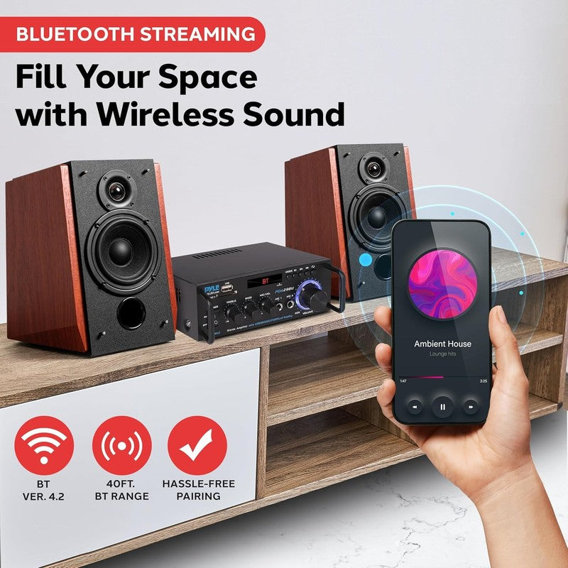 200W Bluetooth Stereo Power Amplifier   Dual Channel Audio Receiver1