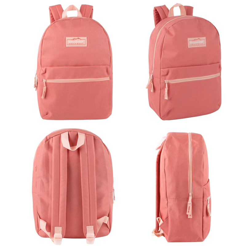 Coral Classic Backpack 17" Dual Zipper School Travel Bag4