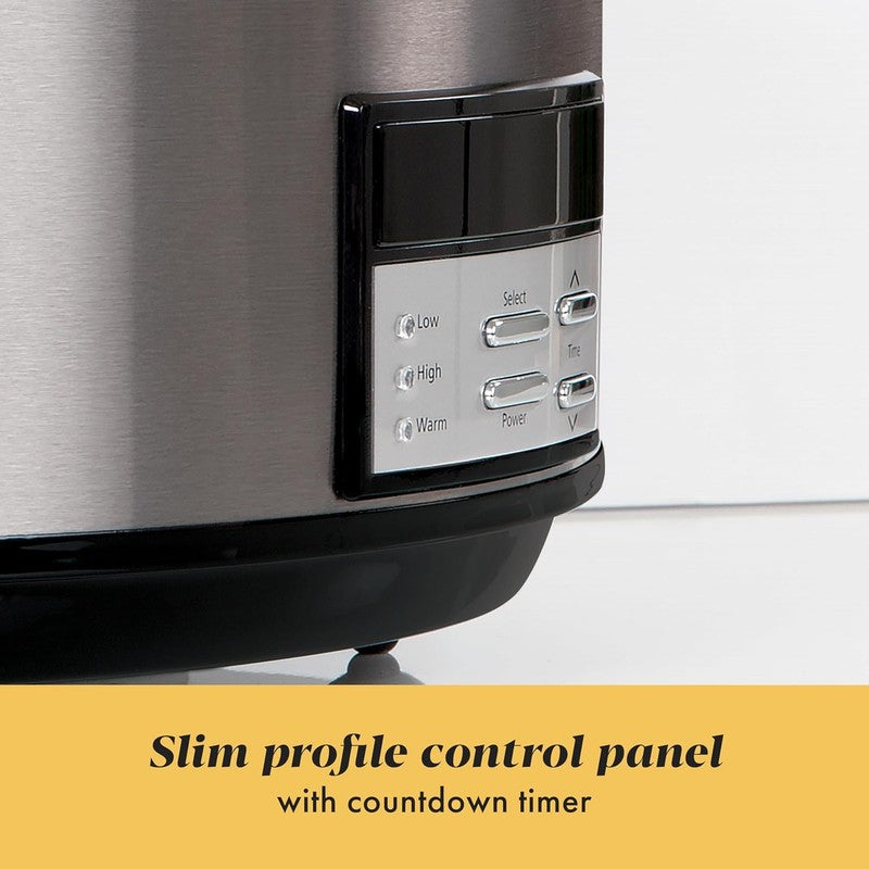 Crock Pot 8Qt Programmable Slow Cooker Auto Warm Black Stainless Steel6