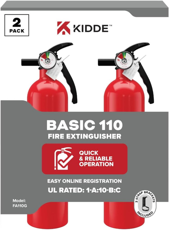 Multi Purpose Fire Extinguisher for Home, Office, Dorm, Residential, 1A10BC, 2 P0