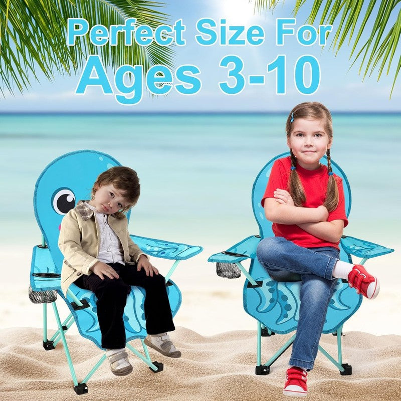 Kids Outdoor Folding Camping & Lawn Chair w/ Cup Holder & Carry Bag6