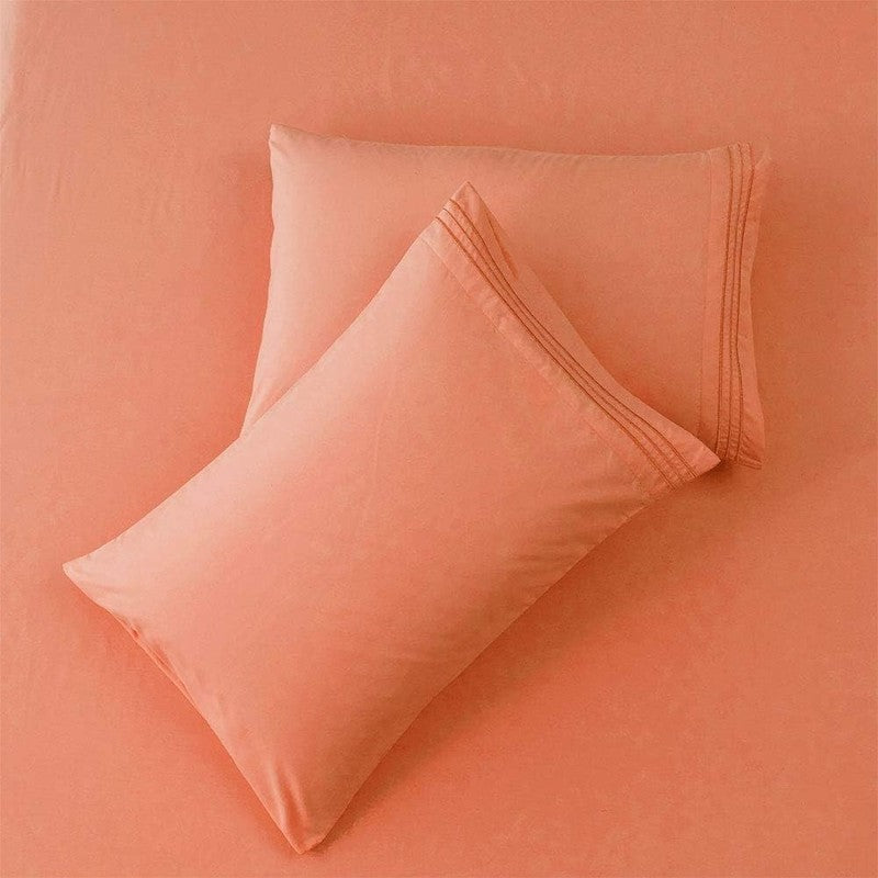 Luxury 1800 Thread Count Microfiber Bed Sheet Set   Coral Queen, 4 Pieces4