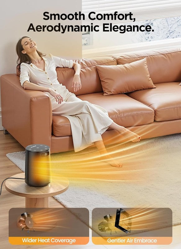 1500W Portable Electric Space Heater w/ Thermostat, Remote, 70° Oscillation3