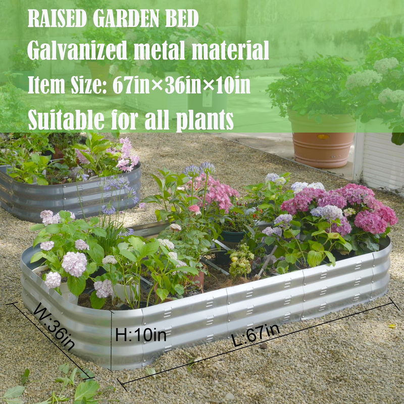 Galvanized Raised Garden Bed Kit, Large Metal Raised Garden Beds for Vegetables,1