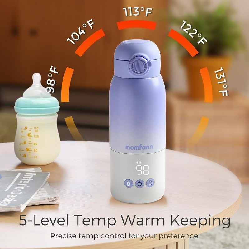 Portable Baby Bottle Warmer Dual Heat Breastmilk Formula 12oz Violet4