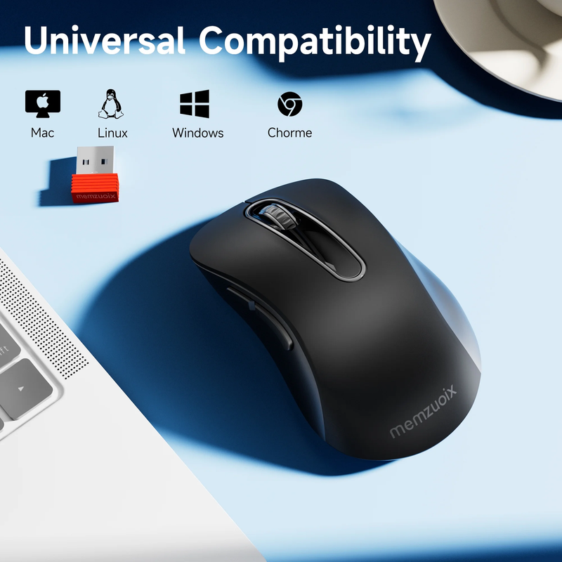 2.4GHz Wireless Mouse 1200 DPI 5 Button USB Receiver PC Laptop Black Pearl3