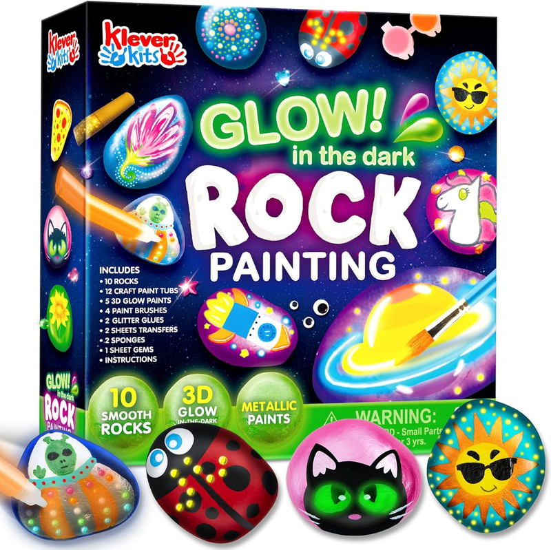 Glow in the Dark Rock Painting Kit for Kids - Arts & Crafts Gift Set9