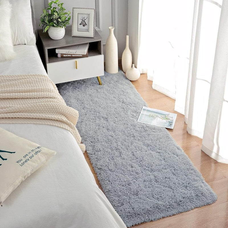 Soft Runner Rugs for Bedroom Living Room Plush Fluffy Rug 2X6 Feet, Shag Furry A6