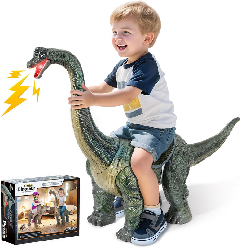 Dinosaur Ride On Push Car Kids Brachiosaurus Sound Light Toy10