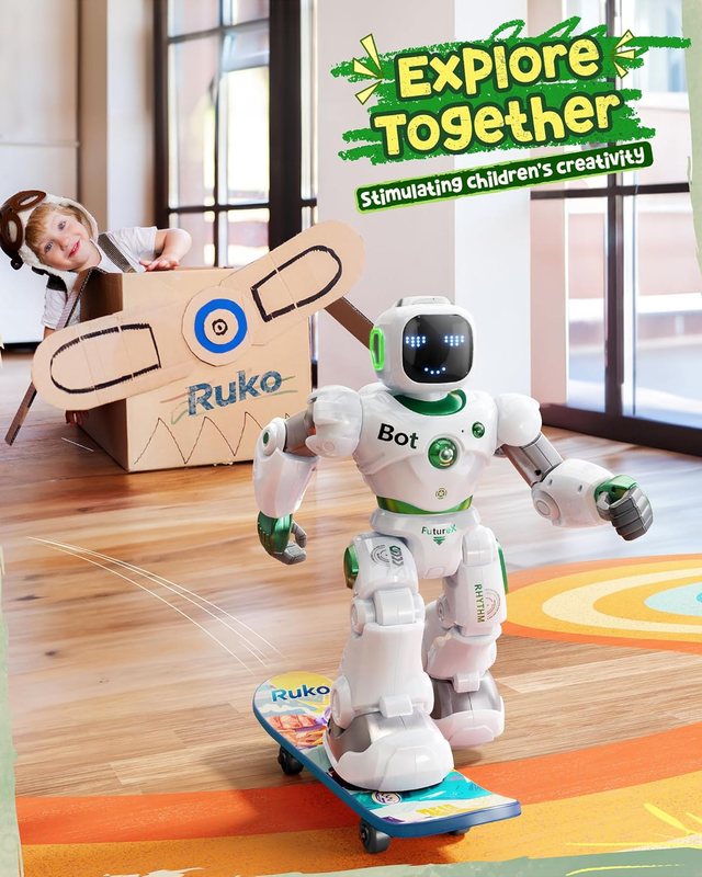 Green Programmable RC Robot Toy for Kids STEM Remote Control Educational6