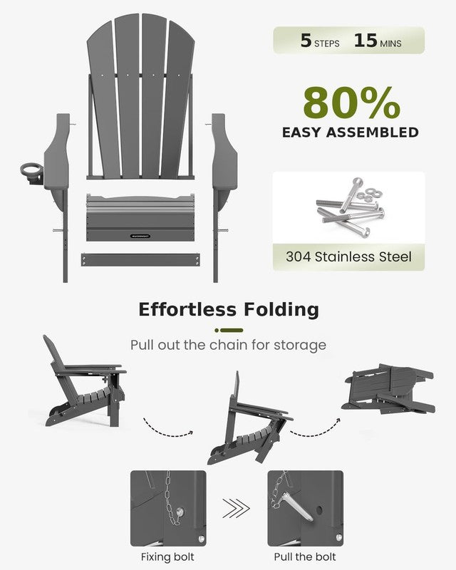 Folding Adirondack Chairs, Patio Chairs, Lawn Chairs, Outdoor Chair, Adirondack 3
