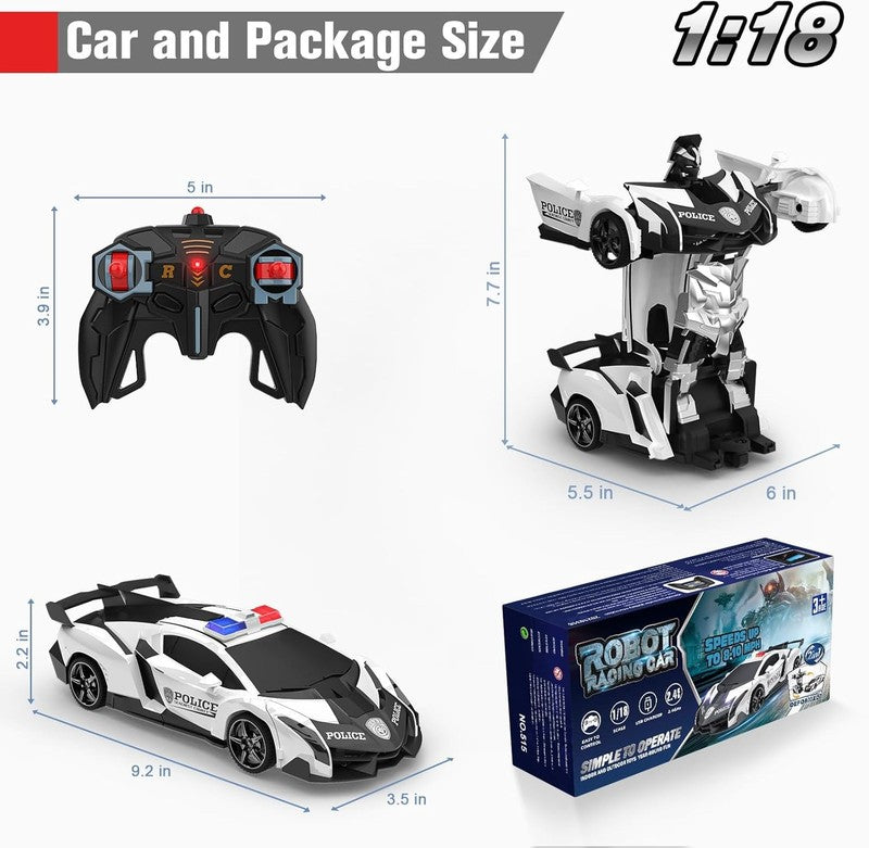 Transform Rc Cars for Boys 4-7 8-12, 2.4Ghz 1:18 Scale Remote Control Car Transf3