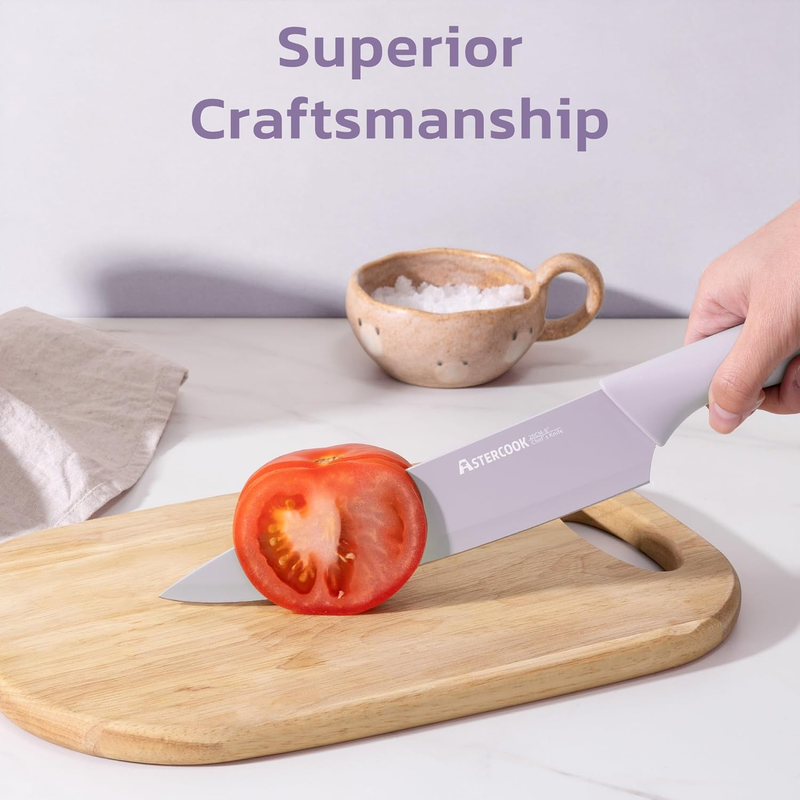 13pc Knife Set Stainless Steel Kitchen Knives w/ Blade Guards Set7