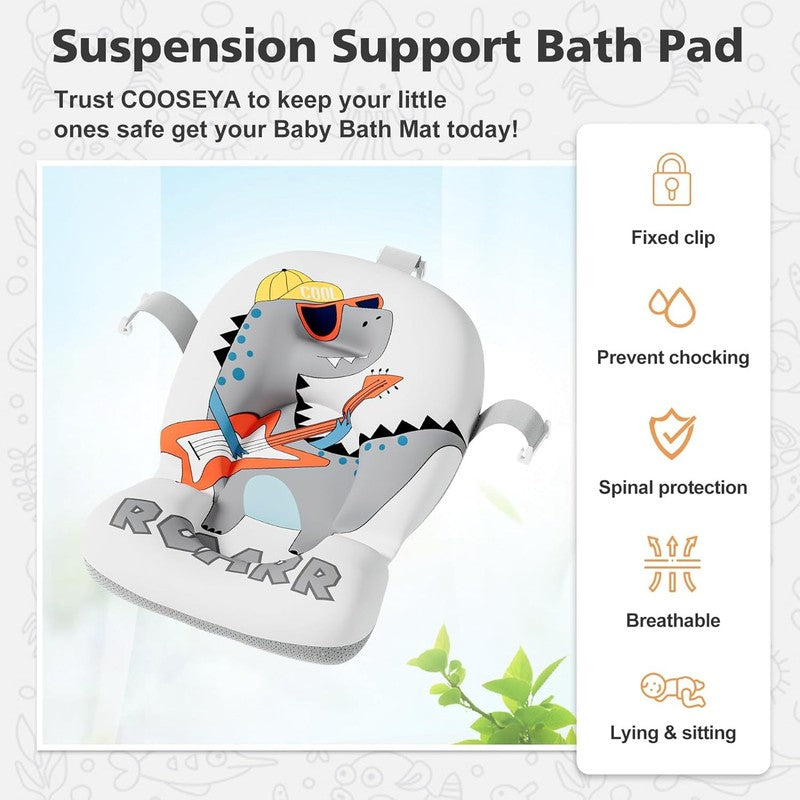 Collapsible Baby Bathtub Thermometer Soft Cushion Foldable Baby Tub 0 36M Grey5