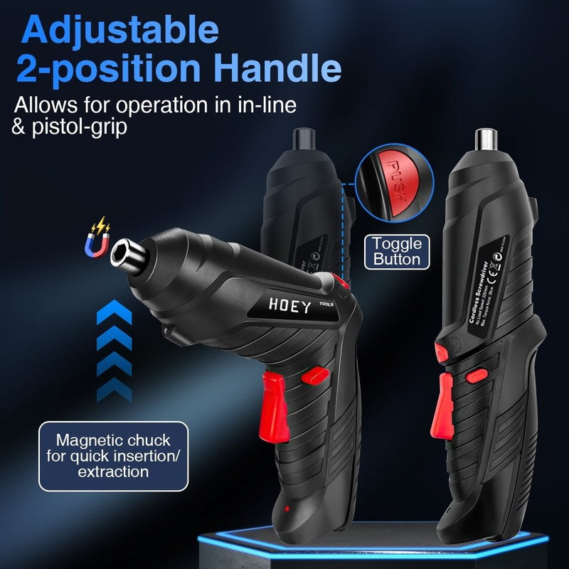 47-in-1 Cordless Electric Screwdriver Dual Position Handle LED USB Home DIY1
