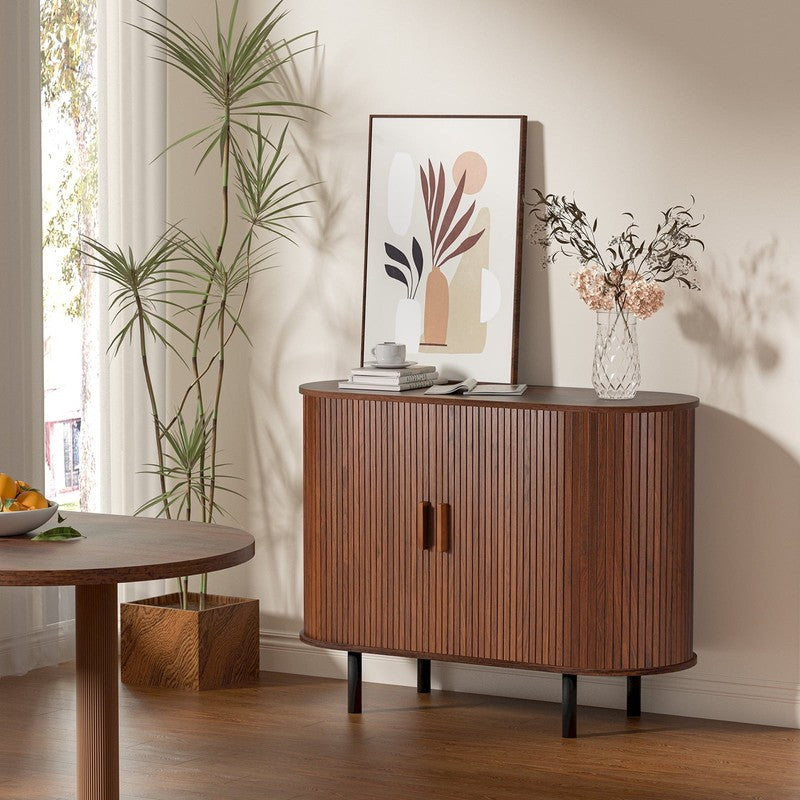40" Sideboard Buffet Cabinet with Sliding Tambour Doors & Adjustable Shelves10