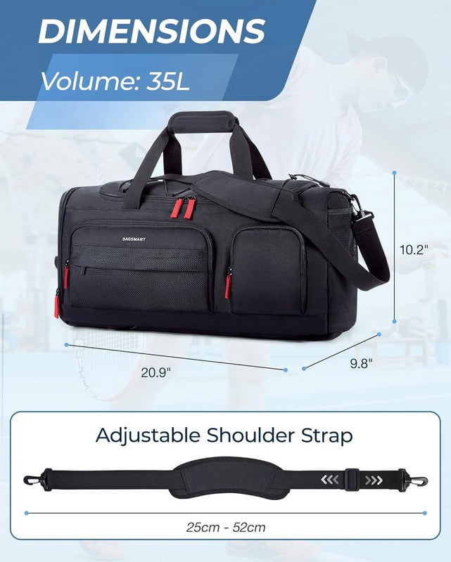 35L Gym Duffel Bag Backpack w/ Shoe Laptop Compartment Carry On Travel2