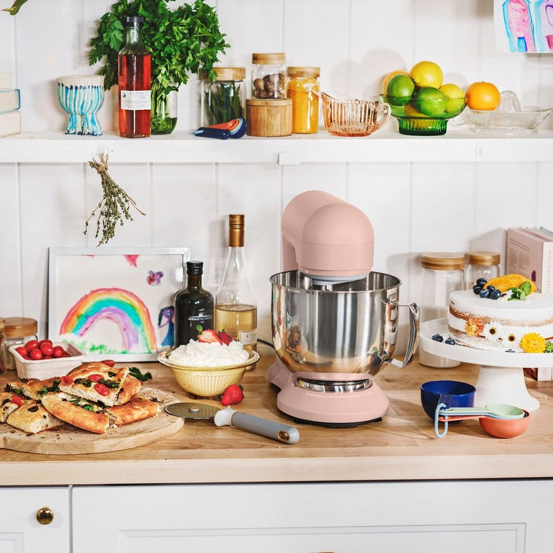 Beautiful 5.3 QT Stand Mixer w/ Flat Beater, Dough Hook by Drew Barrymore Rose4