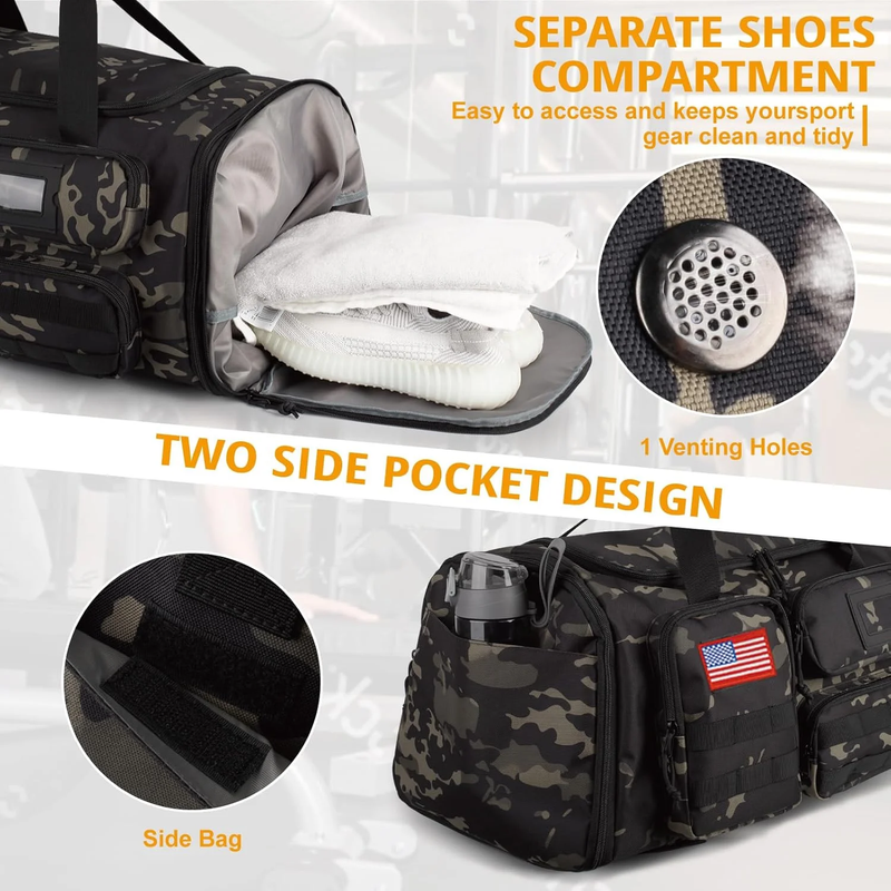 58L 3 in 1 Expandable Gym Travel Duffle Bag Backpack w/Shoe Compartment4