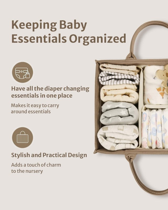 Baby Diaper Caddy Organizer Storage Basket Newborn Essentials Mocha1