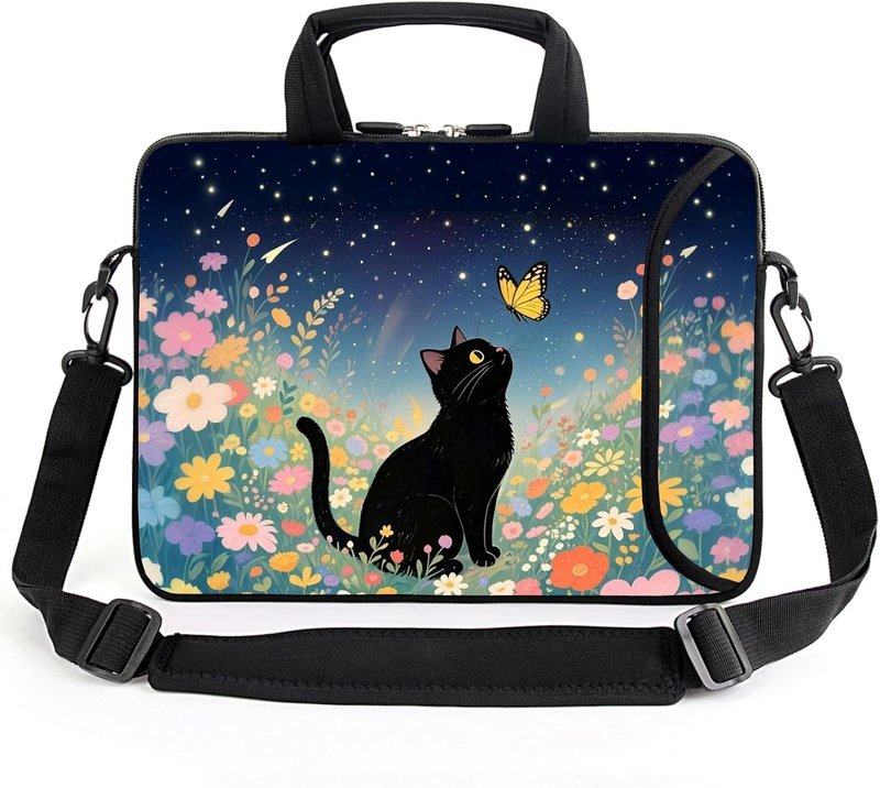 15.6 Laptop Sleeve Case Cat Shoulder Strap Handle Accessory Pocket5