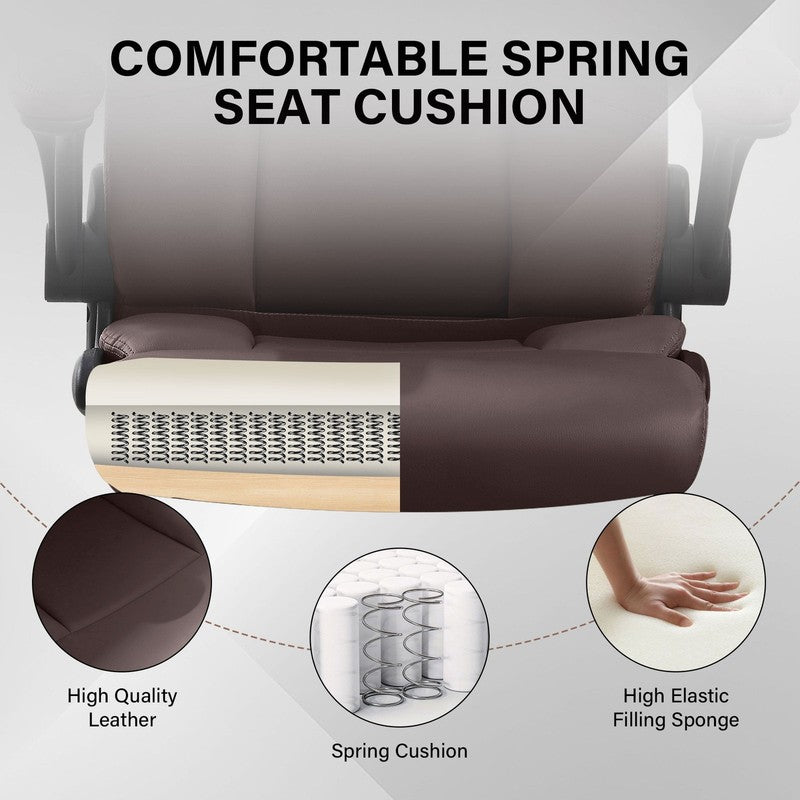 Leather Office Chair, Big and Tall Office Chair 400LBS Wide Seat Ergonomic Compu6