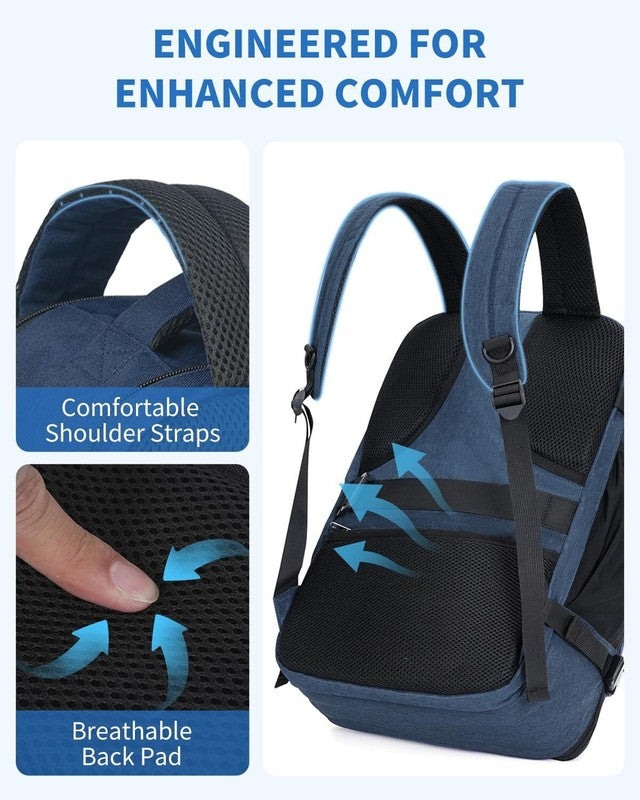 Business Travel Backpack Fits 17 Inch Laptop for Personal Item Bag 18X14X8 Clams5