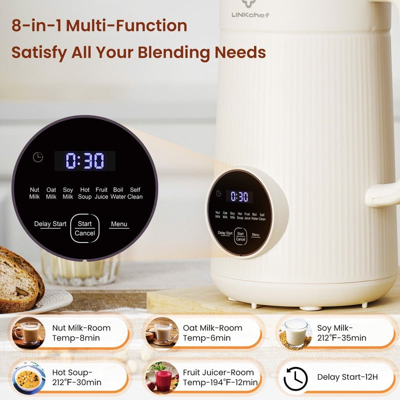40Oz Nut Milk Maker Machine, Soy, Oat, Almond, Plant Based Milks and Hot Soup Ma3