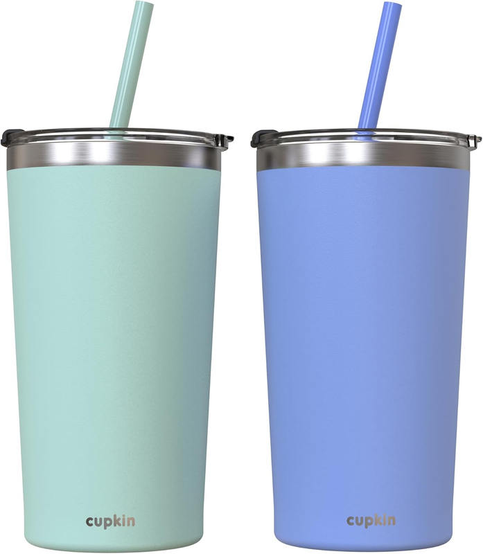 20oz Stainless Steel Tumbler Set 2 Travel Coffee Mug with Lid Straw0