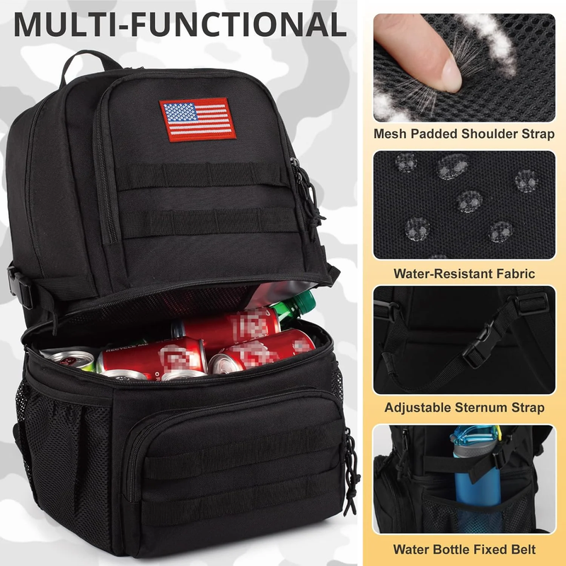Double Deck Cooler Backpack Insulated Leakproof Lunch Bag 2 Lightweight3