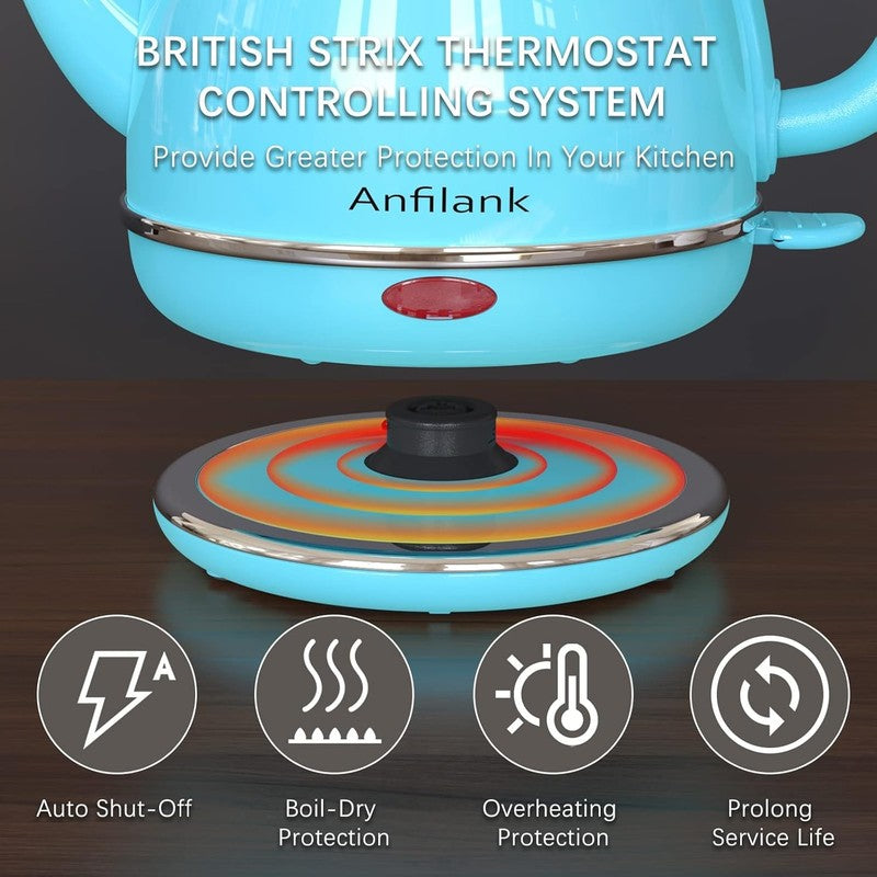 Gooseneck Electric Kettle 1L 1500W Fast Boil Stainless Pour Over Tea Turquoise4