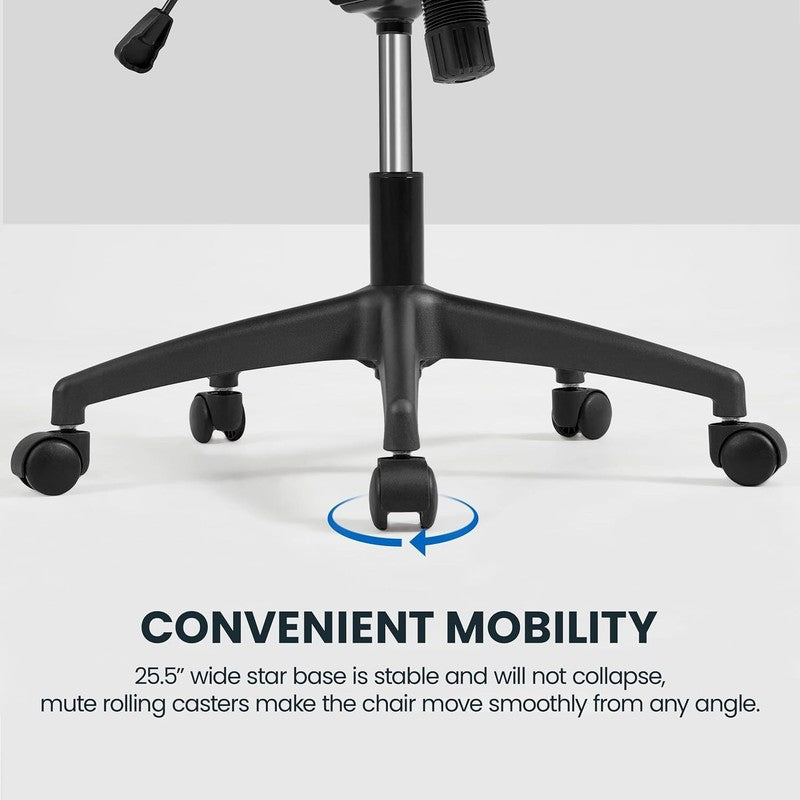 Ergonomic High Back Office Chair with Headrest & Lumbar Support   Black8