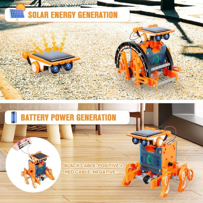 STEM 13 In 1 Education Solar Robot Toys for Age 8 12, DIY Building Science Exper4