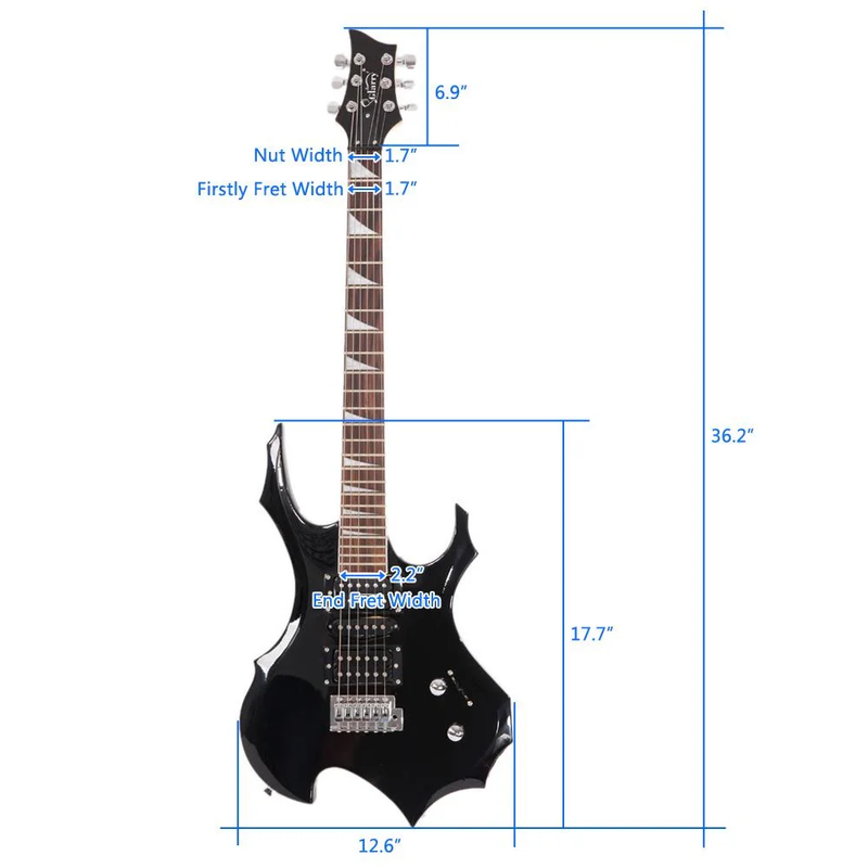 37" Adult Electronic Guitar Kit W/ Amp Bag Strap Accessories for Beginner, Black7