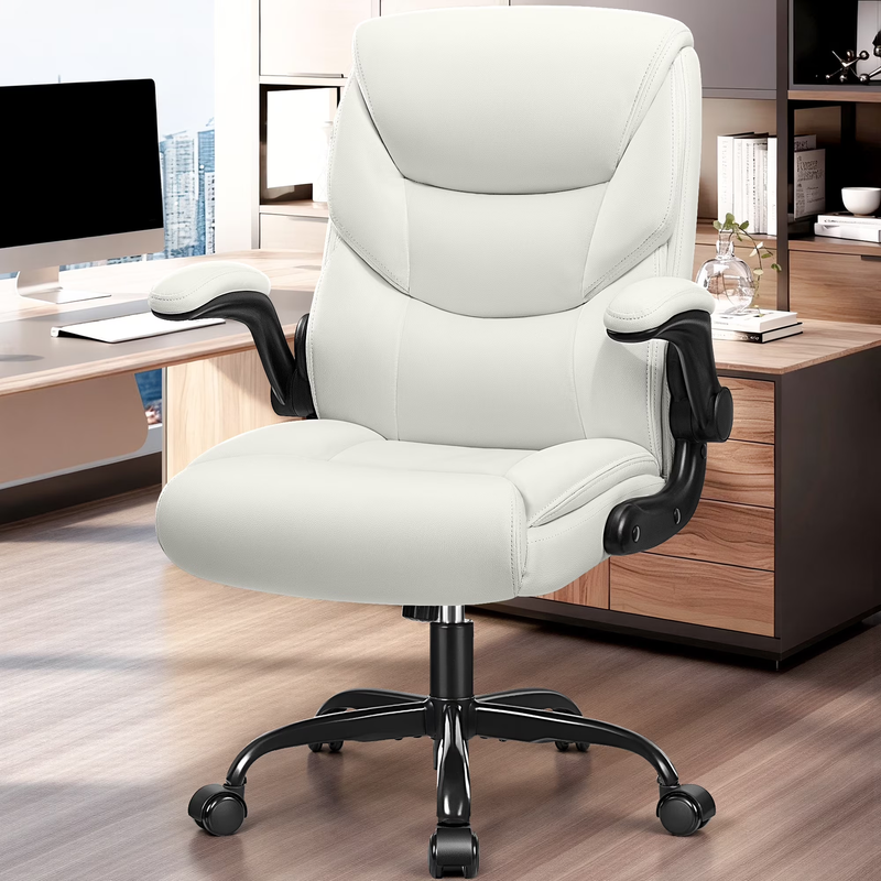 Leather Computer Office Chair 400LB Capacity High Back White7