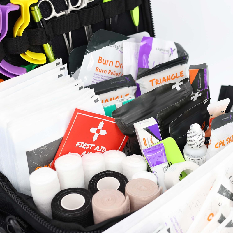 Lightning X EMT Responder Bag LXMB25 Fully Stocked 240+ EMS Trauma Kit Black4