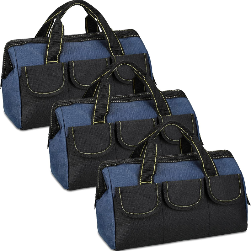Sanwuta Tool Bag 16" Waterproof Hard Bottom Heavy Duty Electrician Tote Blue7