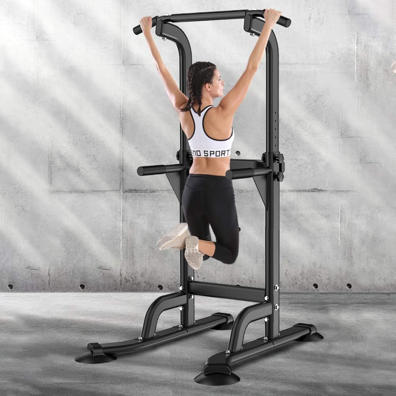 Power Tower Dip Station with Pull Up Bar, Adjustable Height Home Gym Equipment9