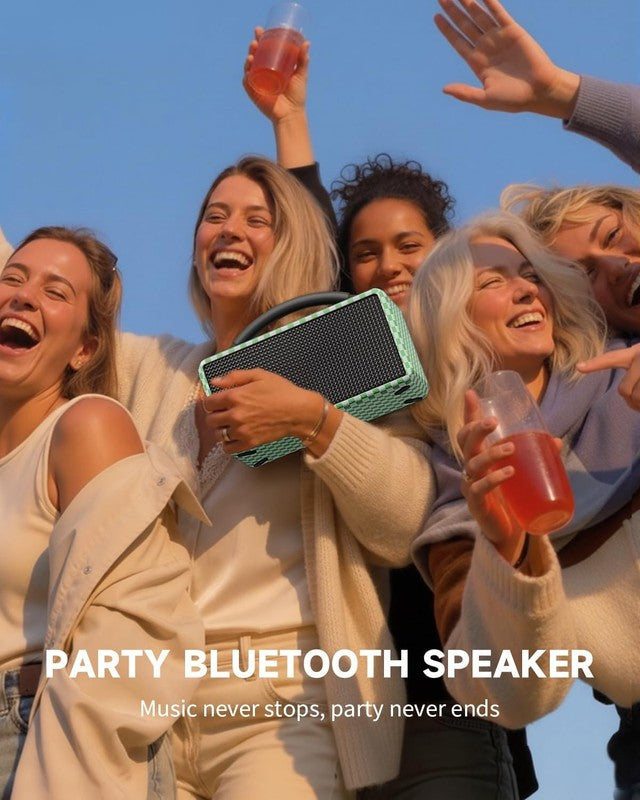 80W Portable Bluetooth Speaker 20H Playtime Subwoofer TWS Green3