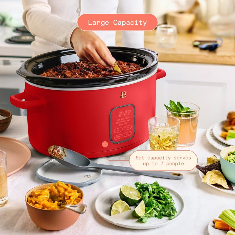6 Qt Programmable Slow Cooker, Tomato Red by Drew Barrymore2