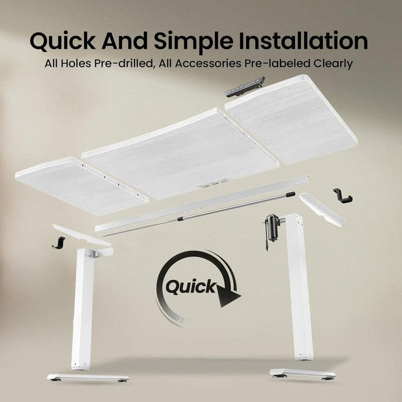 63x28 Electric Standing Desk Sit Stand Home Office Computer Table White3