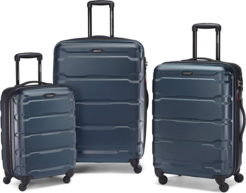 28" Hardside Expandable Luggage Spinner Wheels Checked Suitcase Teal6