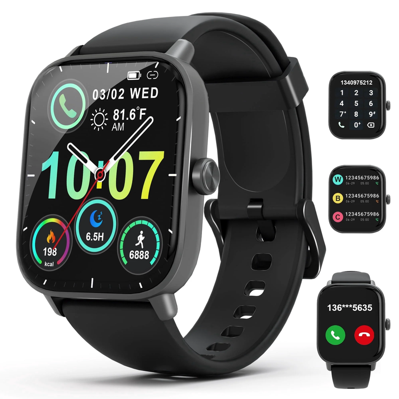 Smart Watch for iPhone Android 1.83" Fitness Tracker IP68 Call Black0
