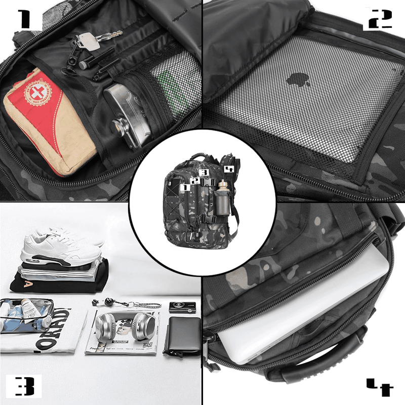Expandable 40 64L Tactical Backpack 3 Day Assault Rucksack Water Resistant Digit5
