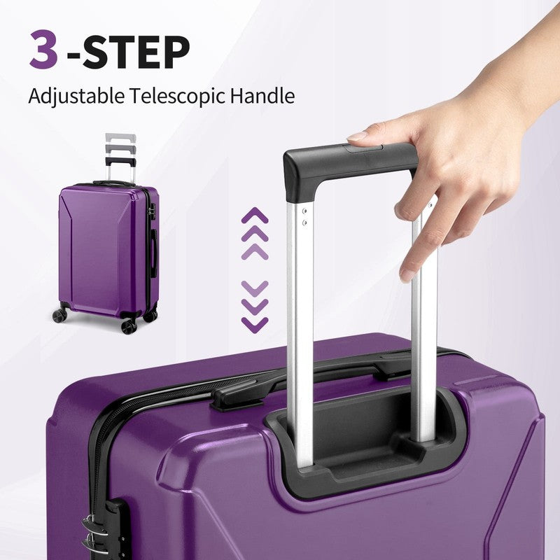 3-Piece Luggage Set with 8 Packing Cubes, Hard Shell Suitcases with Spinner Whee6