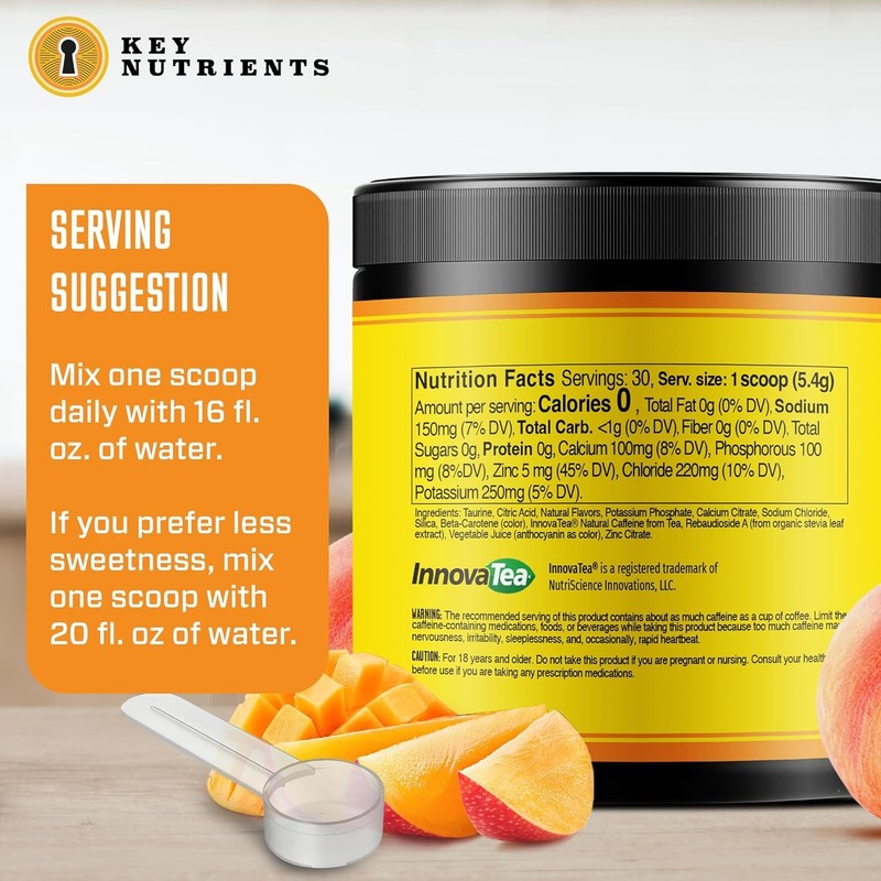 Energy Drink Powder with Electrolytes, Tropical Peach Mango, Sugar-Free5